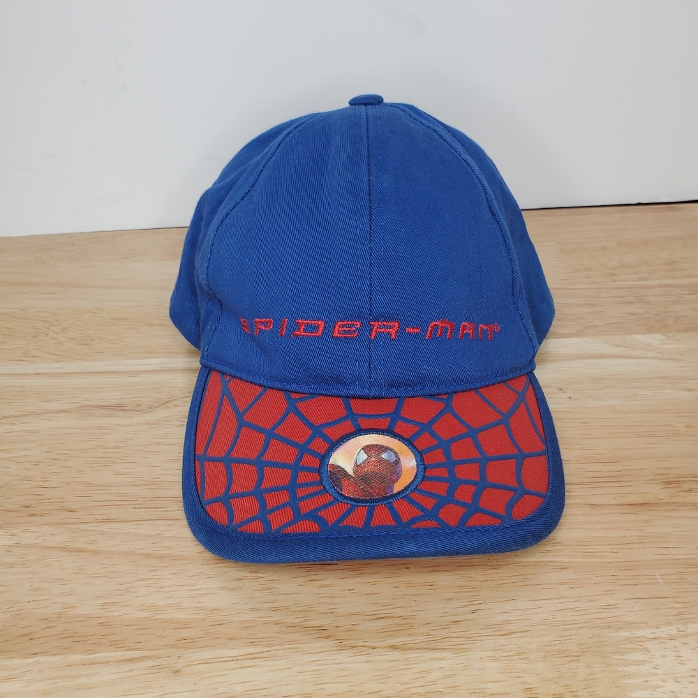 Vintage Spider Man Hat Cap Boys Adjustable 2002 Marvel Y2K Strapback